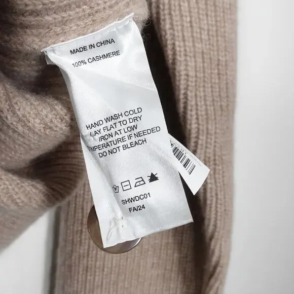 GUC Repaired Quince XL Oatmeal Mongolian Cashmere Fisherman Cropped Cardigan - Picture 8 of 12